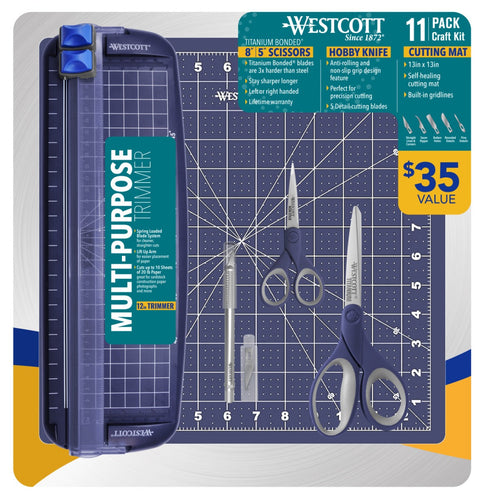 Westcott 11-Piece Craft Kit Navy Case of 6 (500-67429) - World’s Favorite Scissors