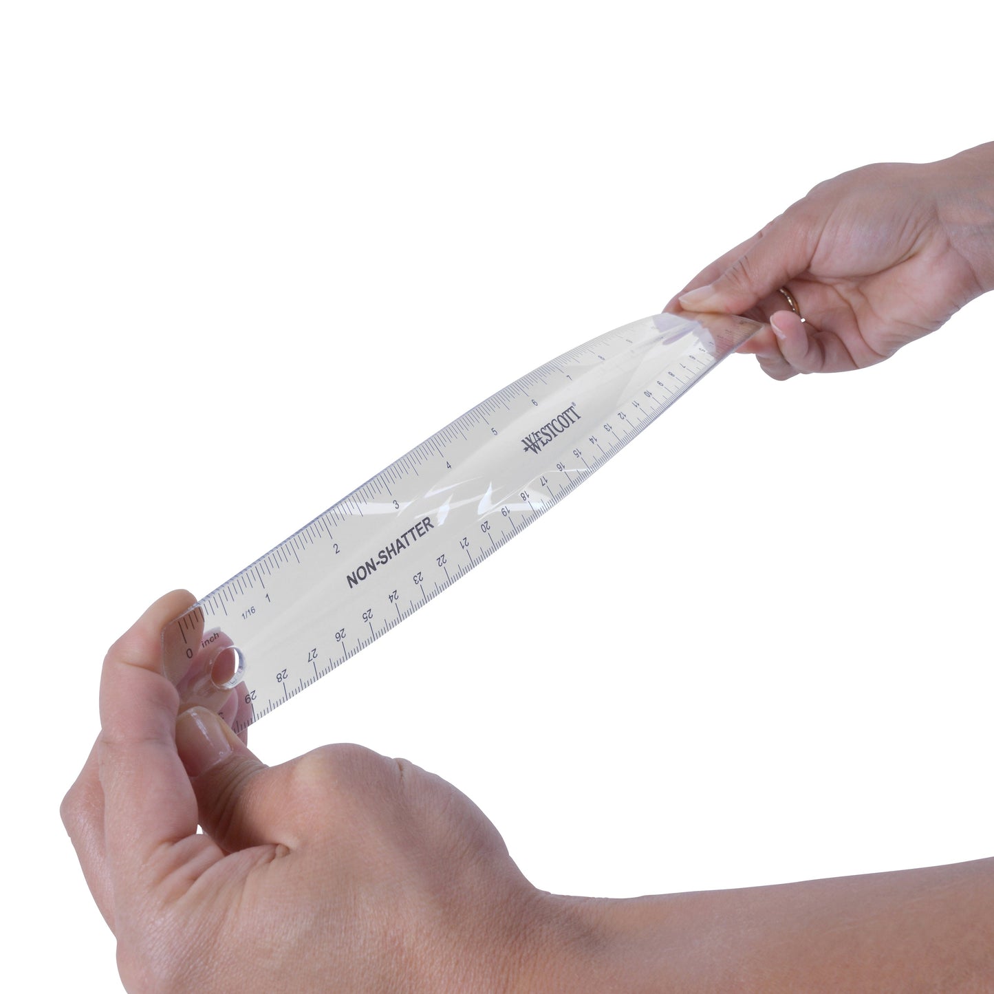 Westcott 12’’ English and Metric Shatterproof Ruler Clear (45011) - World’s Favorite Scissors