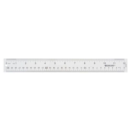Westcott 12’’ Transparent Acrylic Ruler Clear (10562) - World’s Favorite Scissors