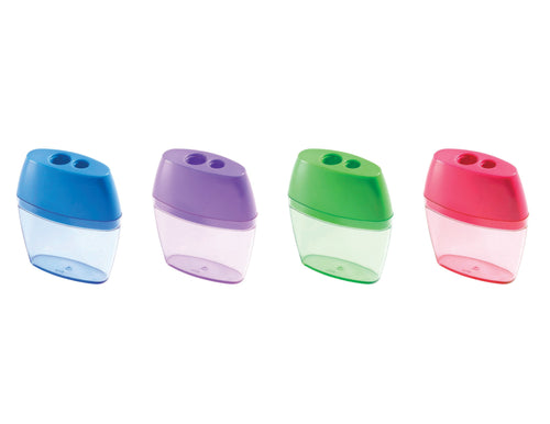 Westcott 2 Hole Crayon and Pencil Sharpener Assorted Colors (15234) - World’s Favorite Scissors