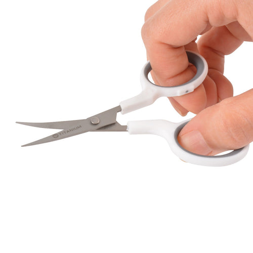 Westcott 4’’ Titanium Bonded Curved Blade Embroidery Scissors White/Gray (16380) - World’s Favorite