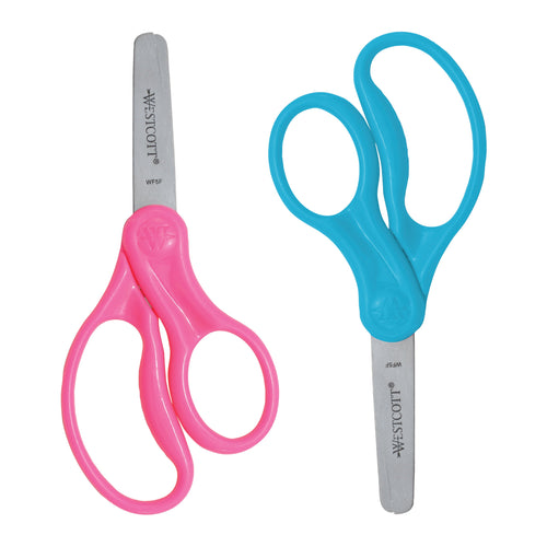 Westcott 5’’ Hard Handle Kids Scissors 2pk Blunt (13168) - World’s Favorite