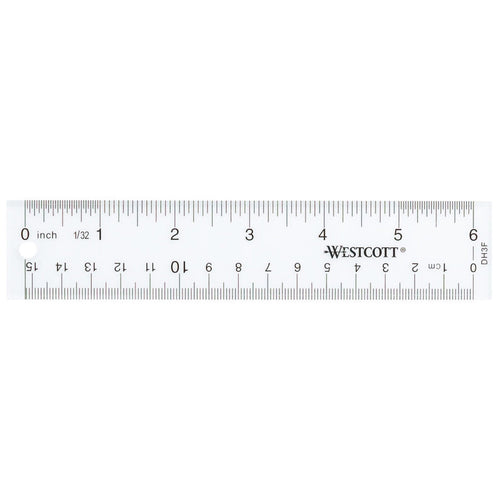 Westcott 6’’ Acrylic Ruler Clear (10561) - World’s Favorite Scissors