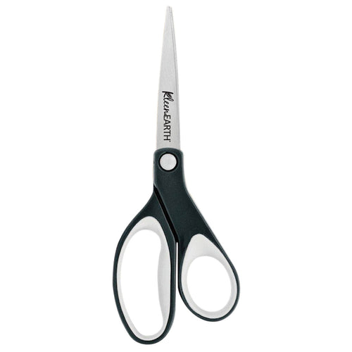 Westcott 8-Inch KleenEarth Soft Handle Straight Scissors Black/Gray (15588) - World’s Favorite