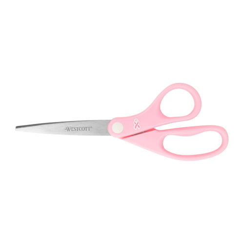 Westcott 8’’ Pink Ribbon Stainless Steel Scissors (15387) - World’s Favorite