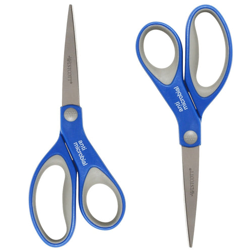 Westcott 8’’ Straight Anti-microbial Scissors 2pk (17836) - World’s Favorite