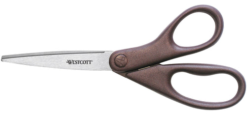 Westcott All Purpose Design Line Stainless Steel Scissors 8’’ Straight Metallic Burgandy (41511) World’s Favorite