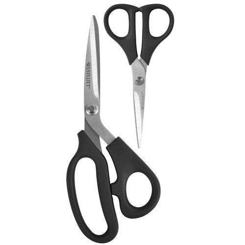 Westcott All Purpose Plus 8’’ Bent 5’’ Straight Black 2-Piece - World’s Favorite Scissors