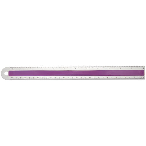 Westcott Aluminum Ruler with Finger Grip 12’’ Color Varies (15531) - World’s Favorite Scissors