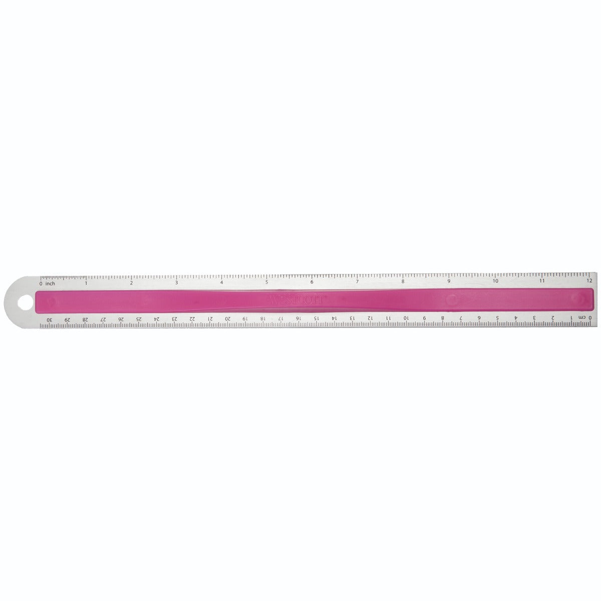 Westcott Aluminum Ruler with Finger Grip 12’’ Color Varies (15531) - World’s Favorite Scissors