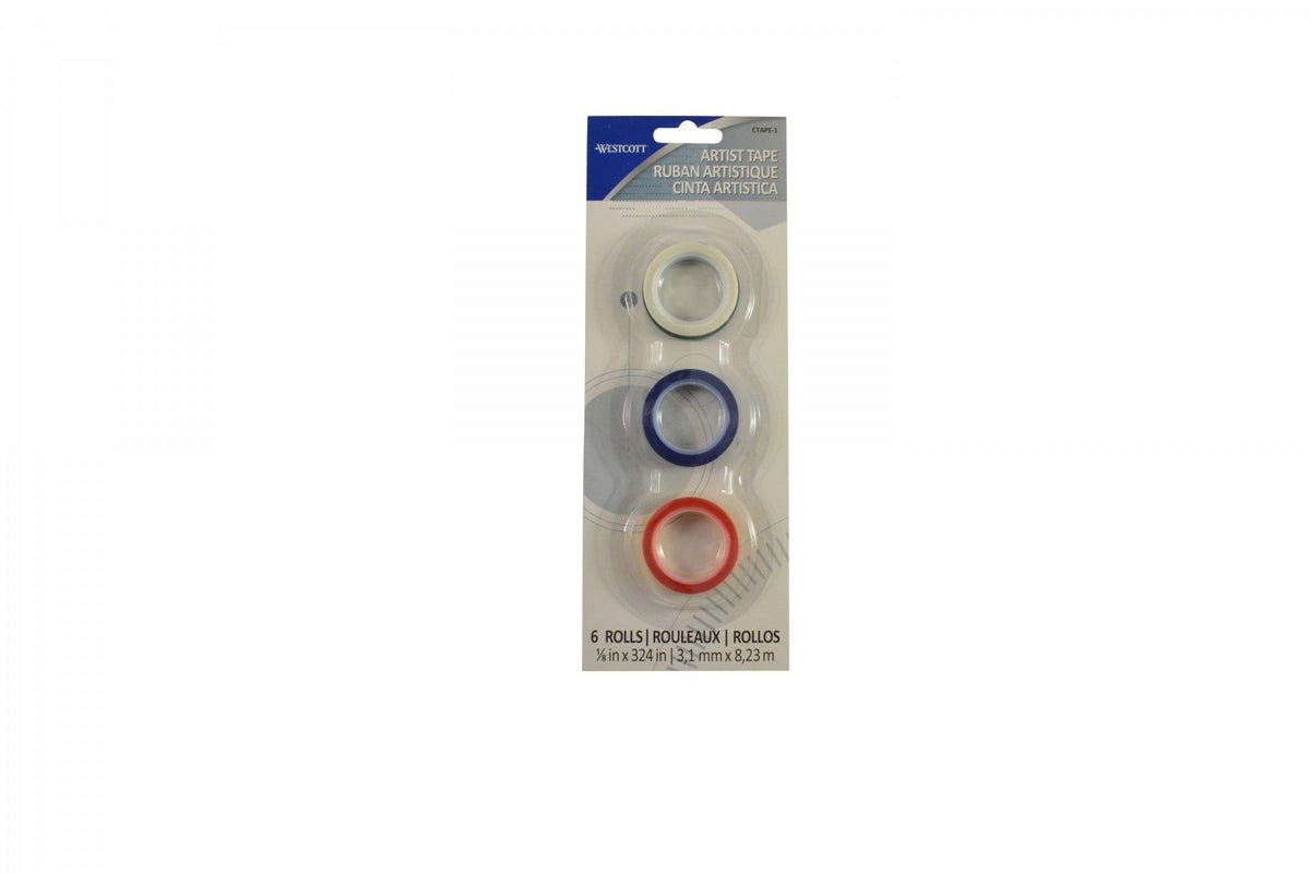 Westcott Artist Tape 1/8ββ x 324ββ Assorted Colors Set of 6 (CTAPE-1) - Worldβs Favorite Scissors