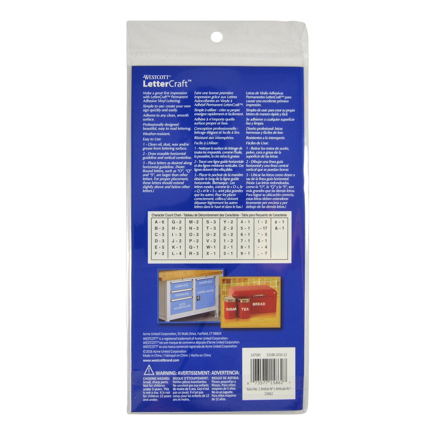 Westcott LetterCraft 2’’ Permanent Vinyl Letters Helvetica Font White (15862) - World’s Favorite Scissors