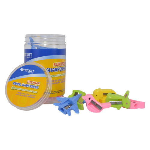 Westcott Pencil Sharpeners Fun Pack Assorted Shapes 30 Count (17796) World’s Favorite Scissors
