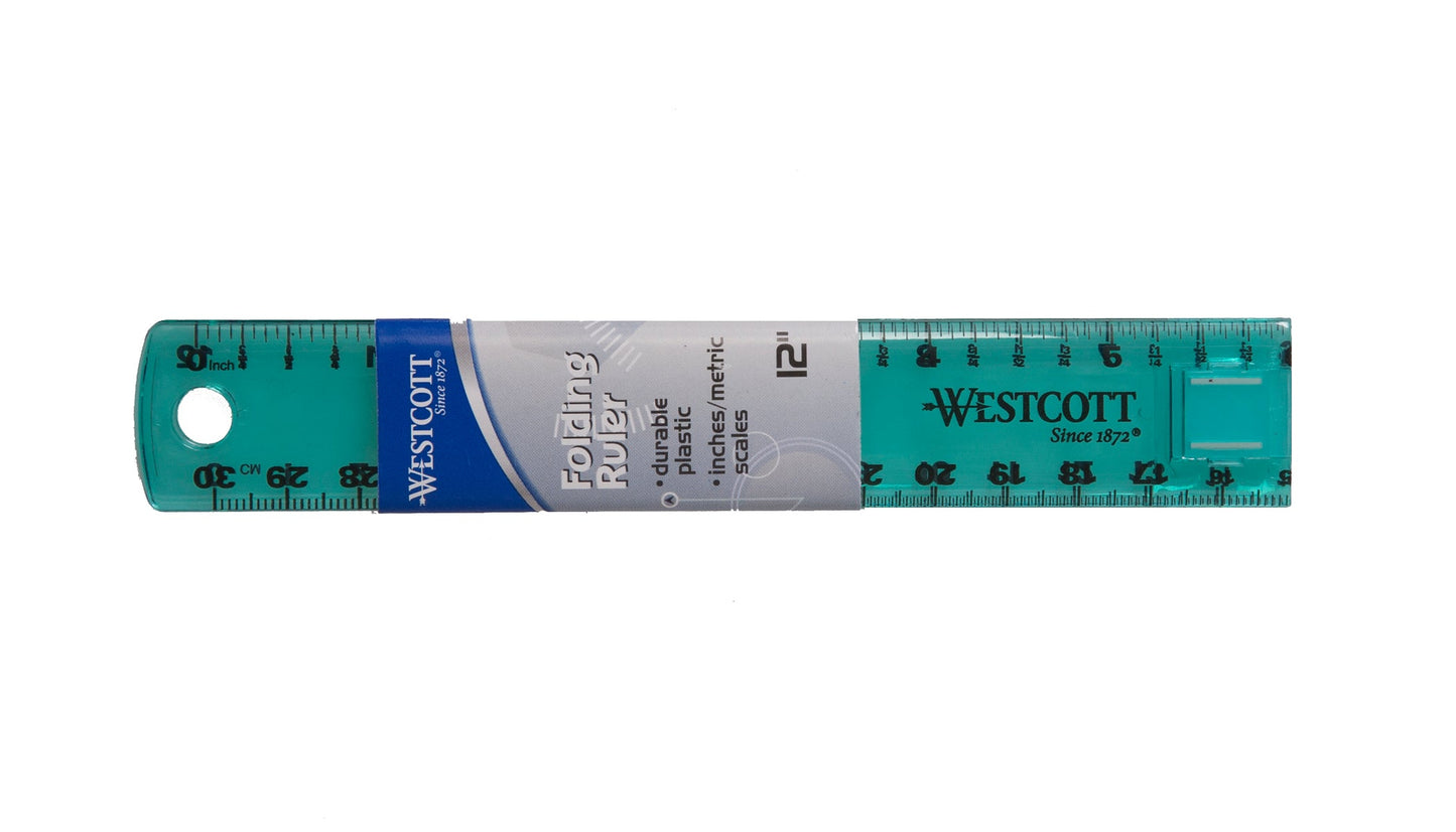 Westcott Plastic Folding Ruler Colors Vary (15390) World’s Favorite Scissors