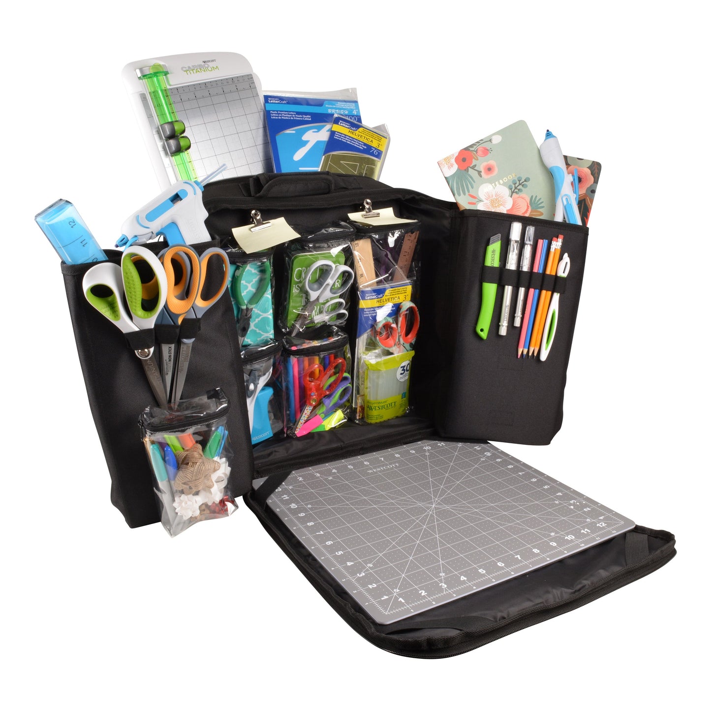 Westcott ProjectMate Craft Storage Bag/WorkStation Black/Teal (67419 PARENT) World’s Favorite Scissors