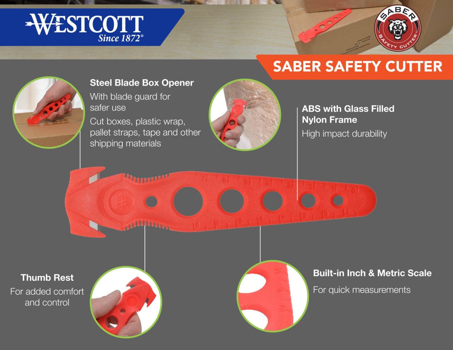 Westcott Saber Safety Cutter Red Bulk 50pk - World’s Favorite Scissors