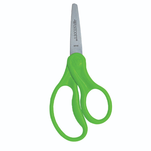 Westcott School Left and Right Handed Kids Scissors 5 Inch Pointed Green (16098) - World’s Favorite