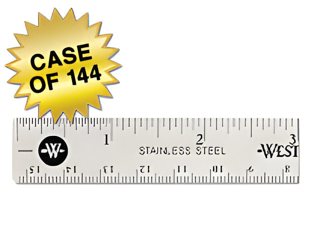 Westcott Stainless Steel 6’’ Office Ruler With Non Slip Cork Base (10414) - World’s Favorite Scissors