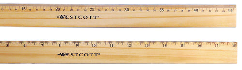 Westcott Wood Ruler with Double Metal Edge 18’’ (05228) - World’s Favorite Scissors