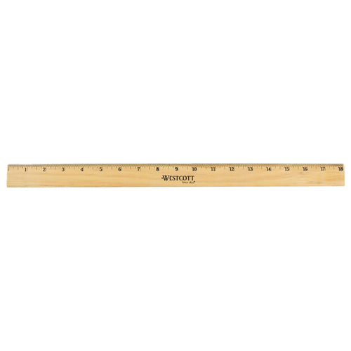 Westcott Wood Ruler with Single Metal Edge 18’’ (05018) - World’s Favorite Scissors