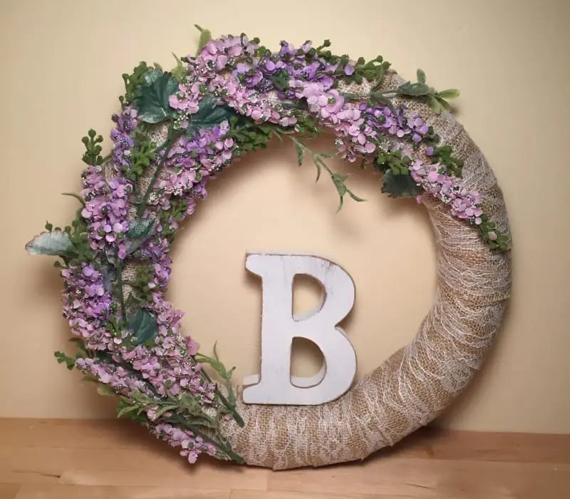 Shabby Chic Initial Wreath