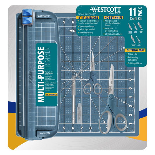 Westcott 11 Piece Craft Kit in New Blue (17320) - World’s Favorite Scissors