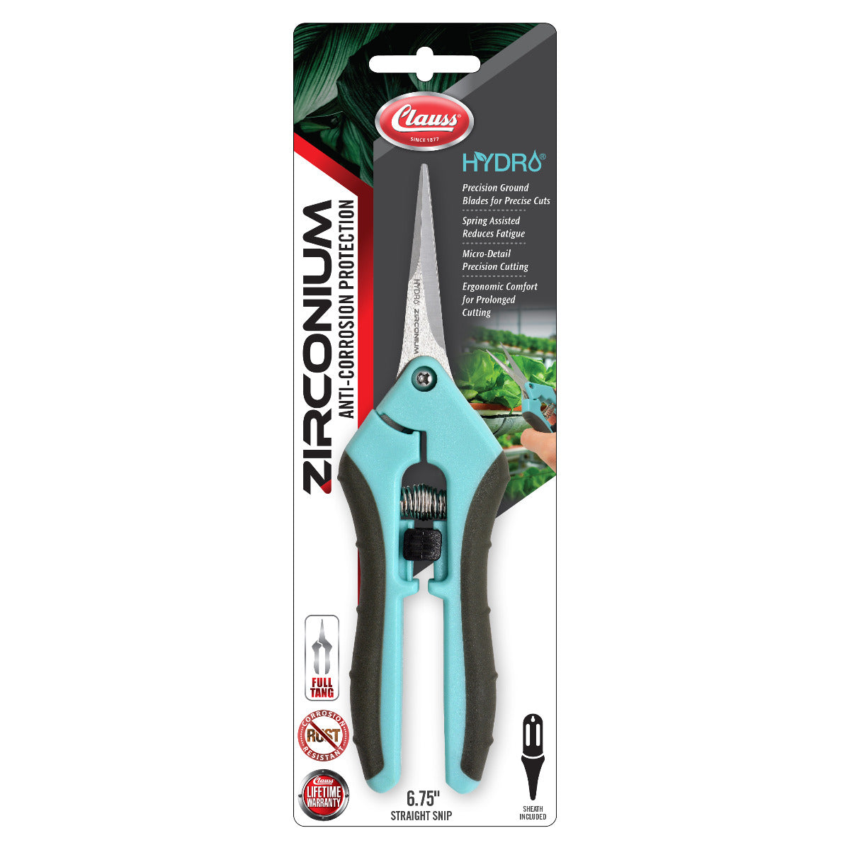 Westcott Clauss 6.75” Hydro Straight Titanium Bonded Non-Stick Spring-Assist Snips Blue - World’s Favorite Scissors