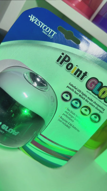 Westcott iPoint Glow Color Changing Battery Pencil Sharpener (15569)