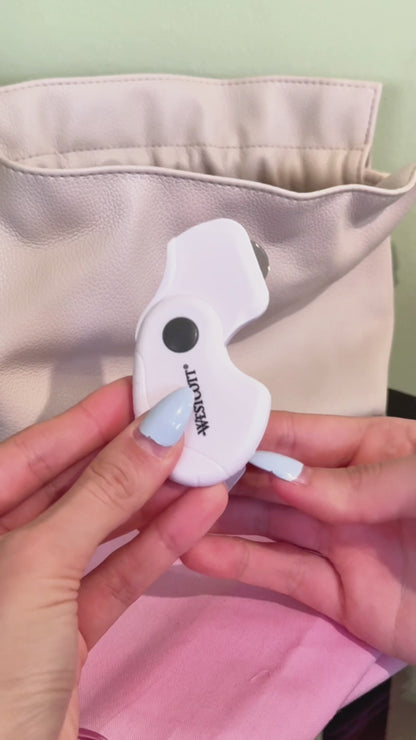 Westcott Folding Scissors and Rotary Cutter, Portable, Titanium Blades and White Handles for Travel, Crafting and Sewing, 2-Piece Set (00733)