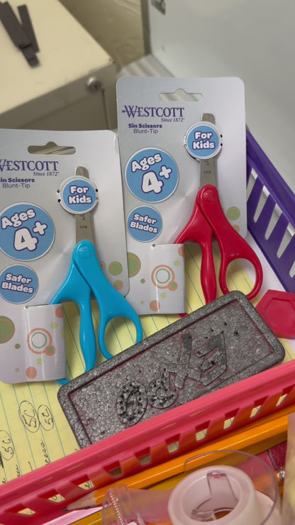 Westcott 5" Blunt-Tip Scissors for Kids Ages 4-7 - Scissors for School or Crafting - Back to School Supplies - Red, Blue (17301-PARENT)