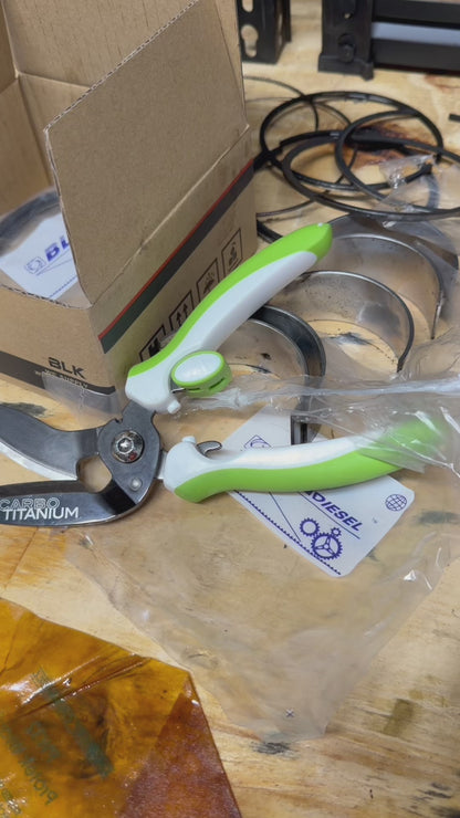 Westcott 8" CarboTitanium Industrial Strength DIY and Crafting Scissors with Spring Assist for Home or Worksite, Green/White (00970-Parent)