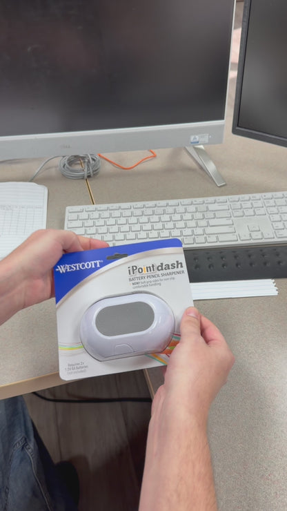 Westcott iPoint Dash Battery Pencil Sharpener, White (00948-PARENT)