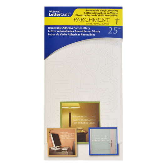 Westcott 1’’ LetterCraft Removable Vinyl Lettering Parchment White (15822)