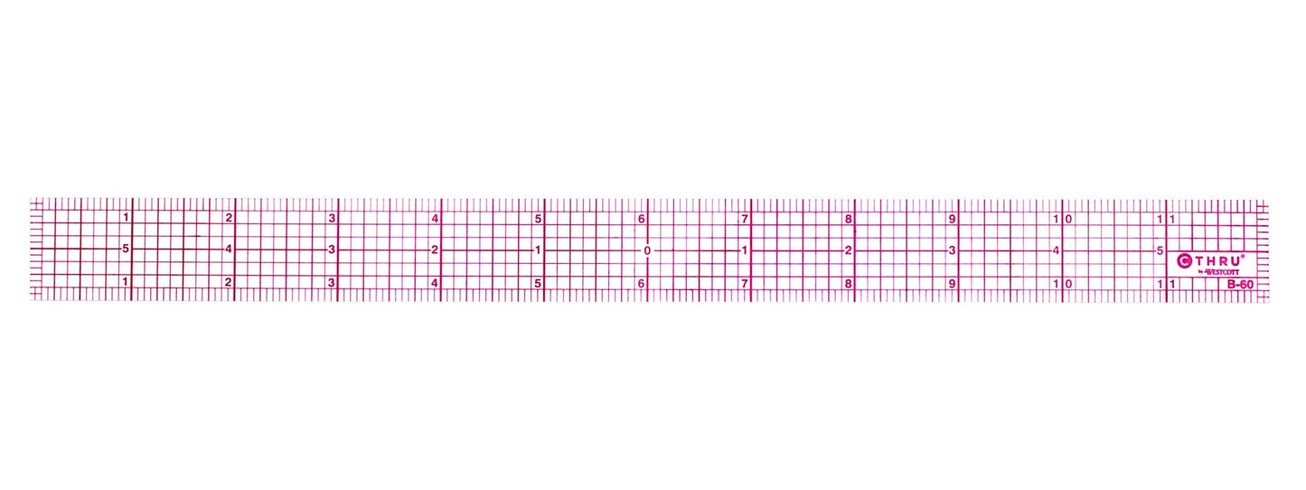 Westcott 12’’ 8ths Beveled Ruler,(B-60)