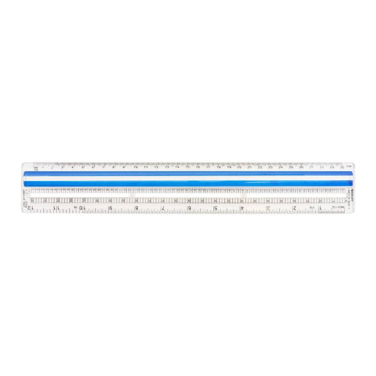 Westcott 12’’ Data Processing Magnifying Ruler Clear (14125)