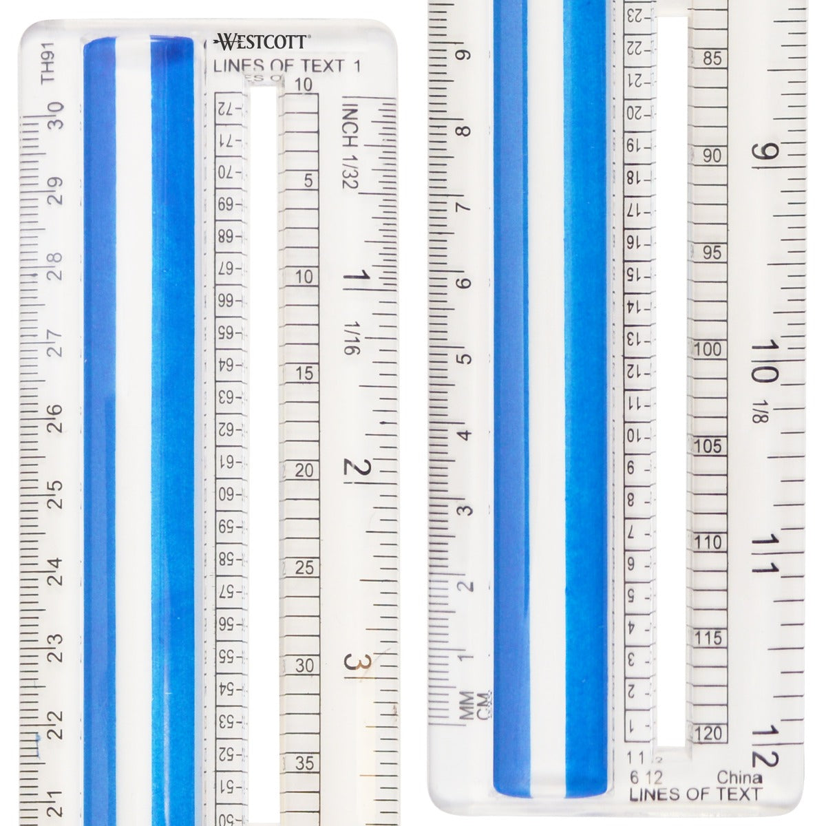 Westcott 12’’ Data Processing Magnifying Ruler Clear (14125)