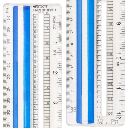 Westcott 12’’ Data Processing Magnifying Ruler Clear (14125)