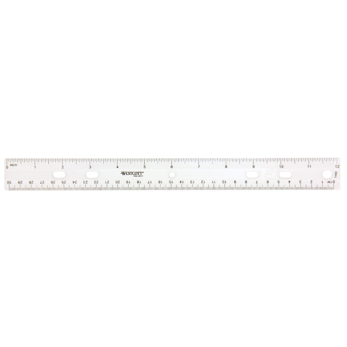 Westcott 12’’ English and Metric Plastic Ruler Clear (45012)