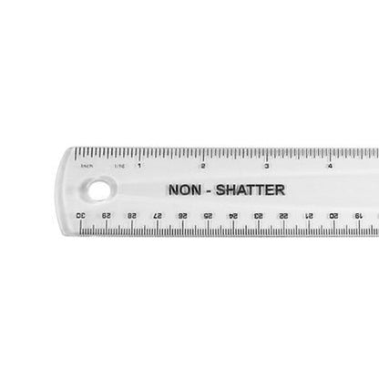 Westcott 12’’ English and Metric Shatterproof Ruler Clear (45011) - World’s Favorite Scissors