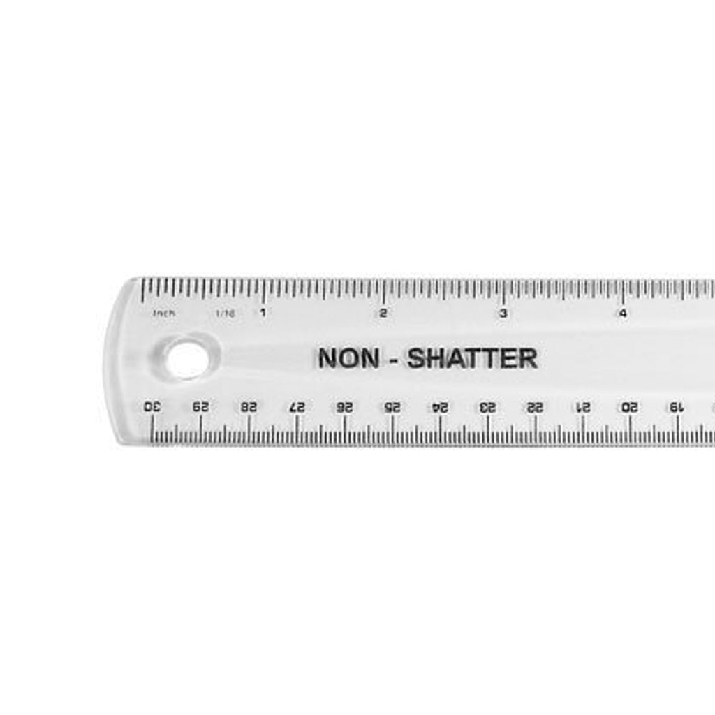 Westcott Non-Shatter Ruler, 12 Length, Clear, Case of 72 (13862