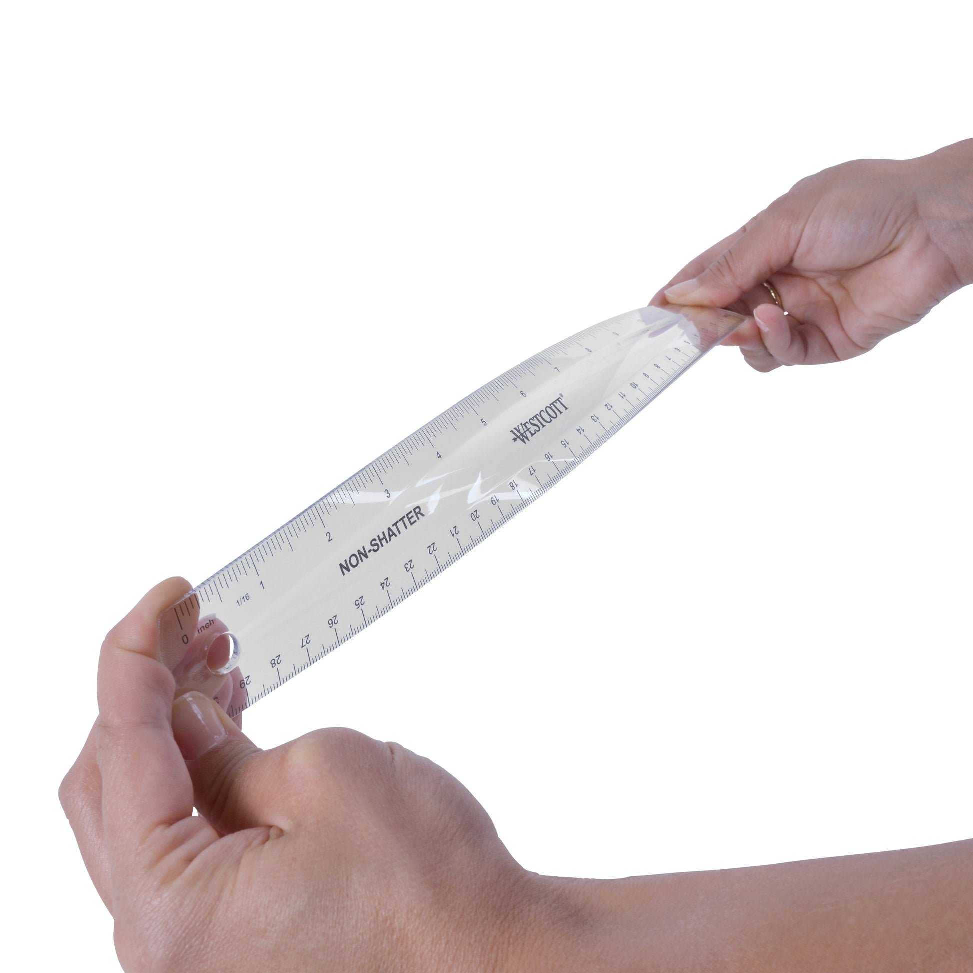 Westcott 12’’ English and Metric Shatterproof Ruler Clear (45011) - World’s Favorite Scissors