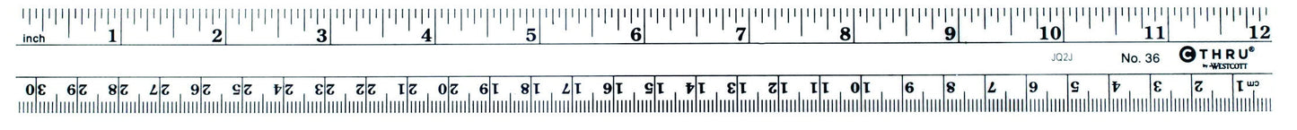 Westcott 12’’ Flexible Inch/Metric Ruler Bulk Pack (100 per Box) (36-BP)