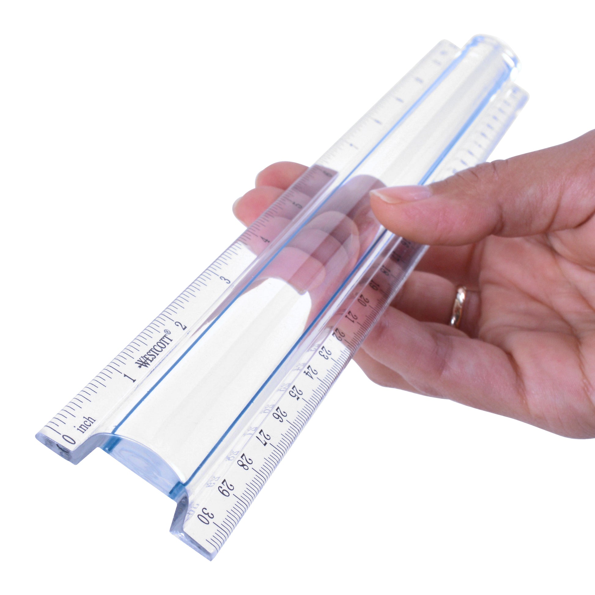 Westcott 12-Inch Data Processing Magnifying Ruler Clear (15571)