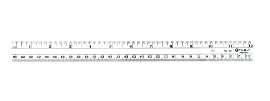 Westcott 12’’ Plastic Metric and Standard Ruler Transparent (36)