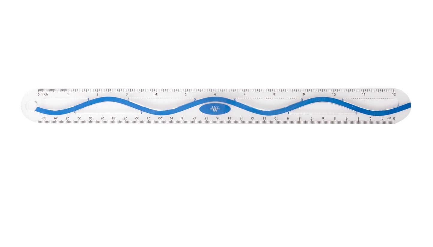 Westcott 12’’ Plastic Wave Ruler Standard/Metric (15530)