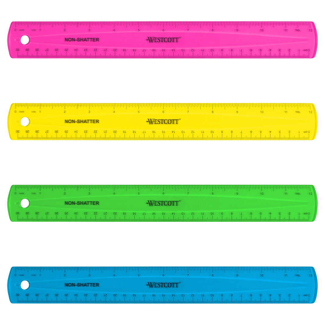 Pink Shatterproof Ruler Plastic Rulers – westcottbrand