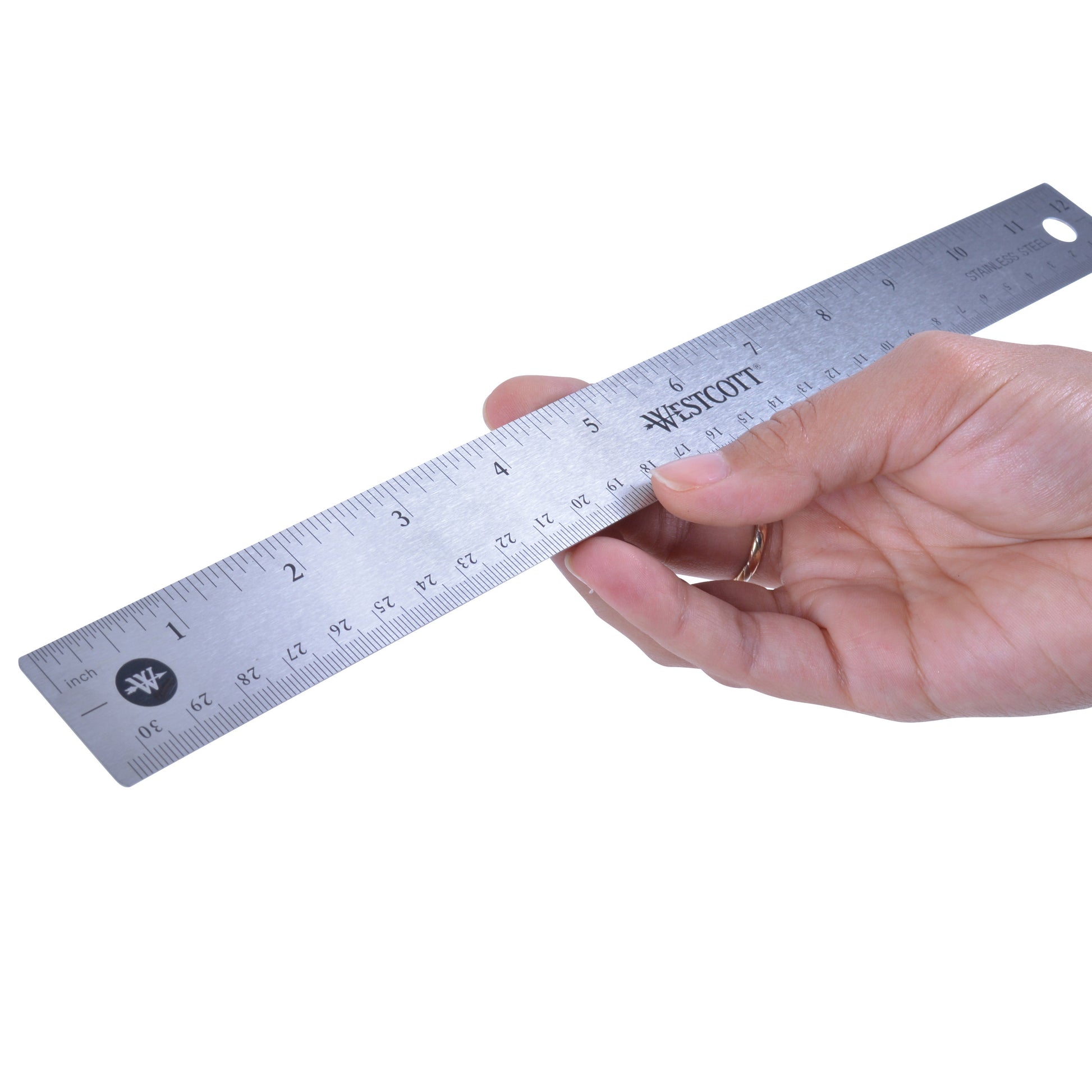 Westcott 12’’ Stainless Steel Office Ruler With Non Slip Cork Base (10415)