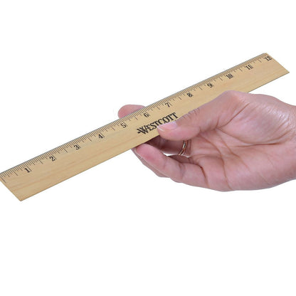 Westcott 12’’ Wood Ruler With Single Metal Edge (10381)