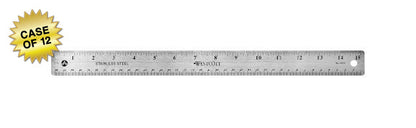 Westcott 15’’ Stainless Steel Office Ruler With Non Slip Cork Base (10416) - 12