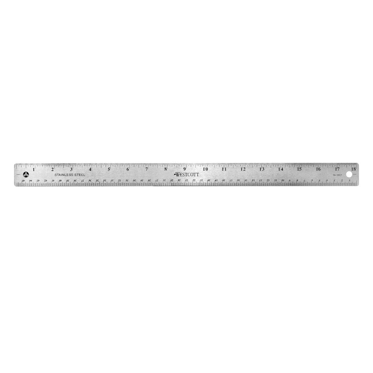 Westcott 18’’ Stainless Steel Office Ruler With Non Slip Cork Base (10417) - World’s Favorite Scissors